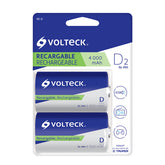 Pilas recargables d, 4000 mah, 2 iezas voltech